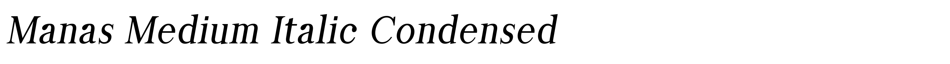 Manas Medium Italic Condensed
